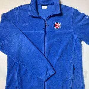 Chicago Cubs Blue Fleece Full Zip Jacket Medium Men's Columbia Logo